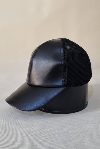 کلاه کپ چرمی مشکی